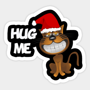 Funny Santa Cat Sticker